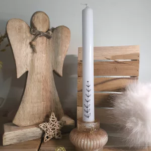 Bougeoir cierge beige doré