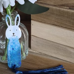 Mini marque-page lapin bleu